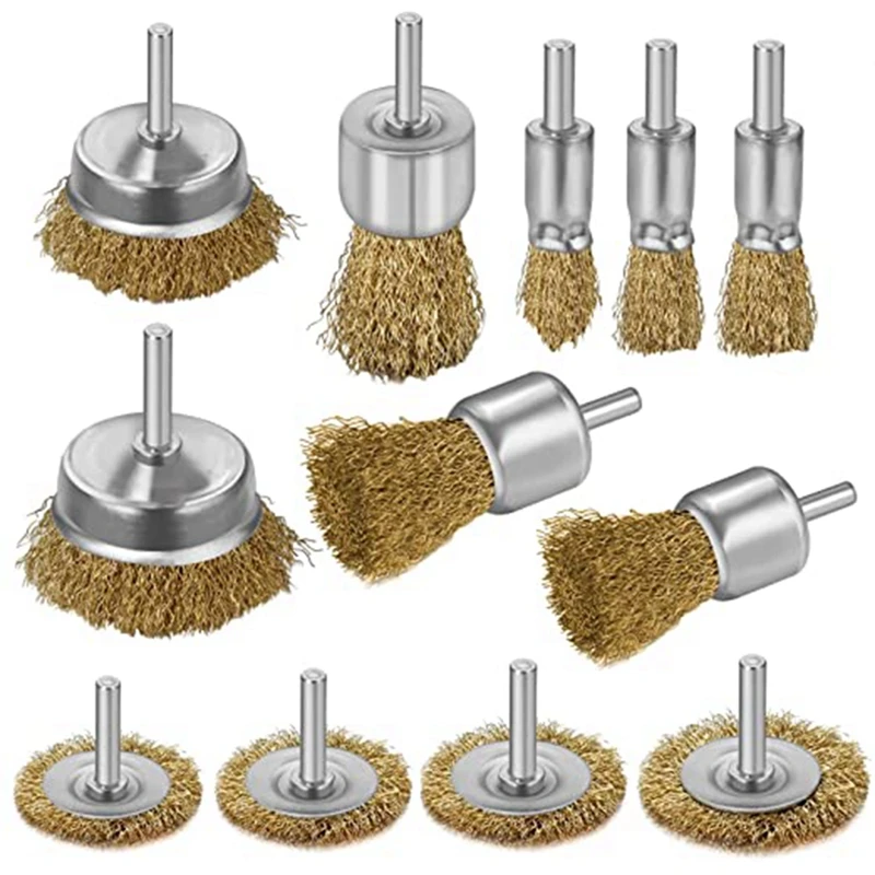 

Wire Brush Wheel Cup Brush Wire Brush For Drill 1/4 Inch 12Pieces Wire Brush Set