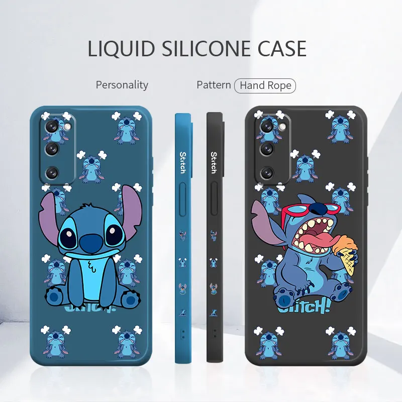 

Luxury Liquid Candy Color Case For Samsung Galaxy S22 S21 S20 Ultra FE S10 S9 S8 Plus S10e Note 20 10 Lite Stitch Sun Glasses