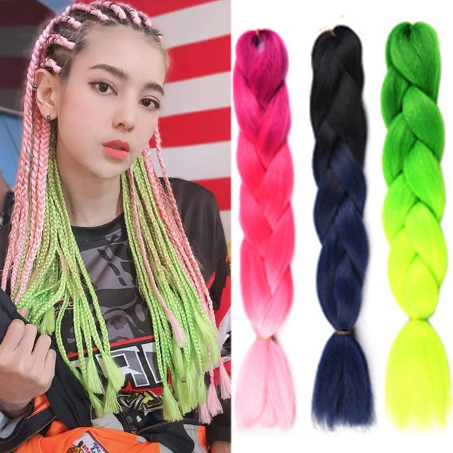 

2 шт., синтетические волосы для плетения, 24 дюйма