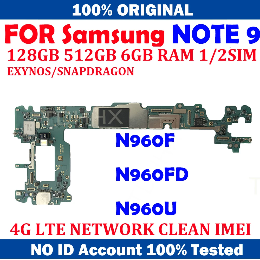Бесплатная доставка Материнская плата для Samsung Galaxy Note 9 N960N N960F/DS N960F N960U1 N960W