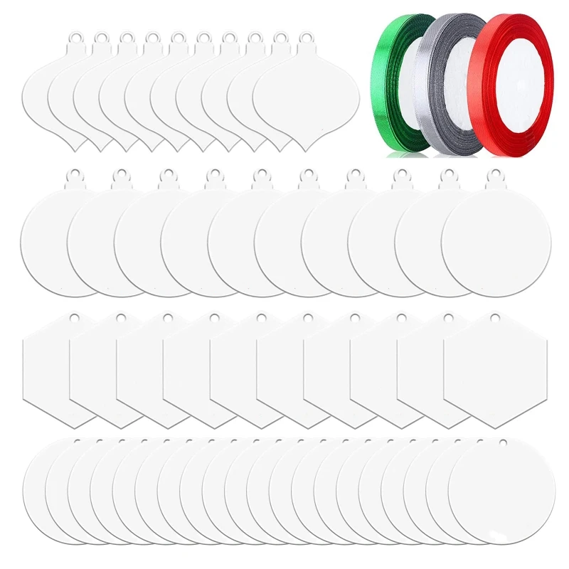 

Clear Round Acrylic Christmas Ornaments Acrylic Circle Discs for DIY Gift Tag