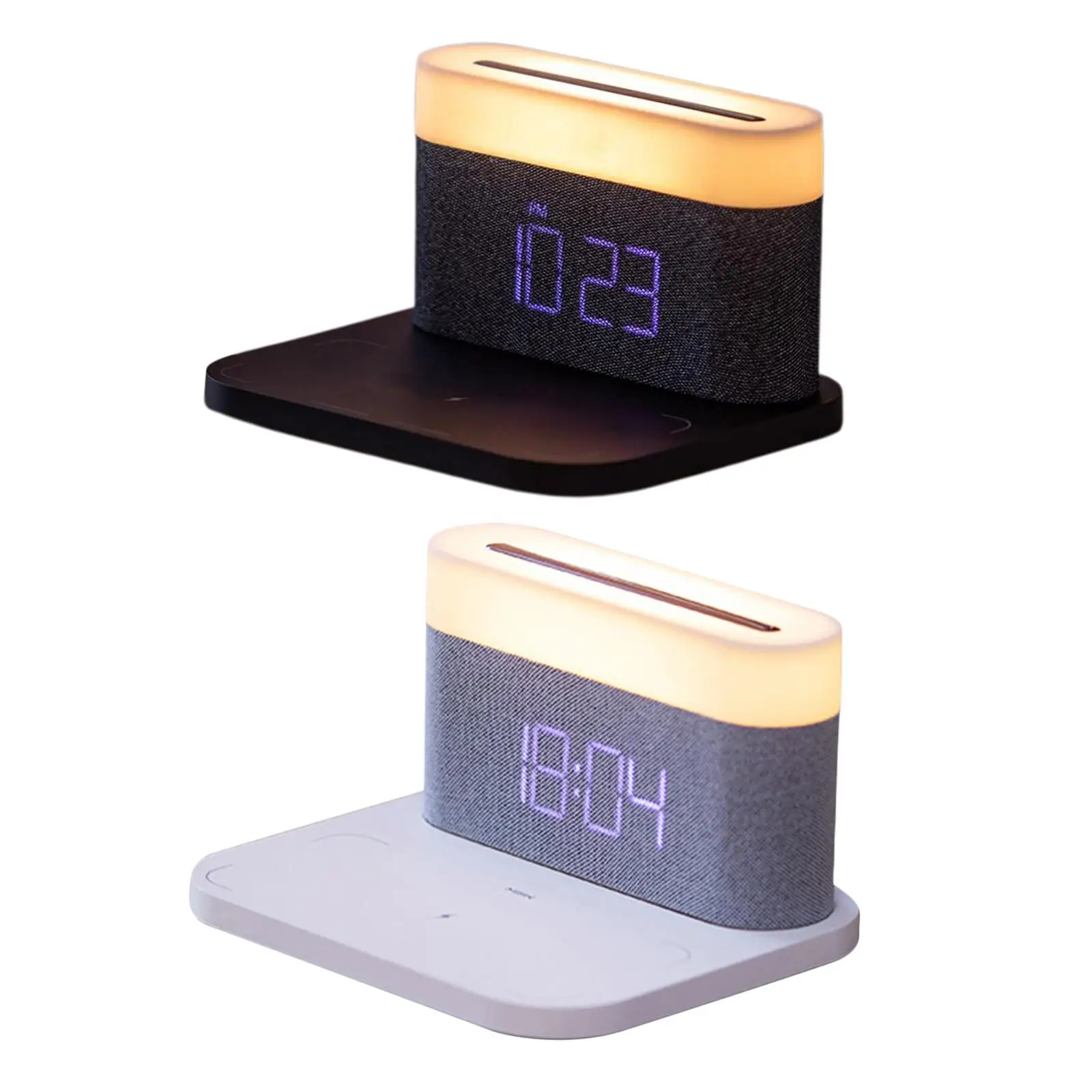 

3 in 1 Digital Alarm Clock Wireless Charger with LED Night Light for Bedside