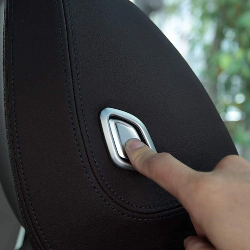 

Автомобильные аксессуары из АБС-пластика для BMW X3/X4/G01/G02 2018-2019, кнопки для подголовника, декоративный чехол, Матовая серебристая отделка