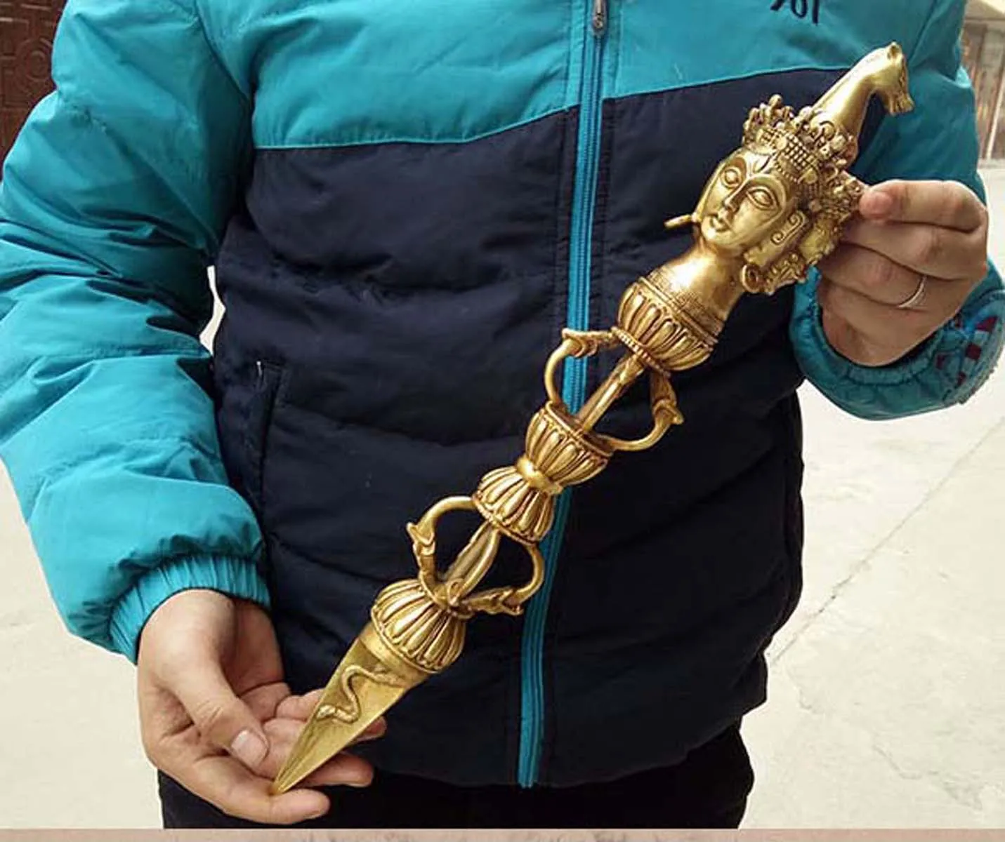 Оптовые буддийские товары Exorcise злые духи талисман 44 см практики Ваджра Пхурпа