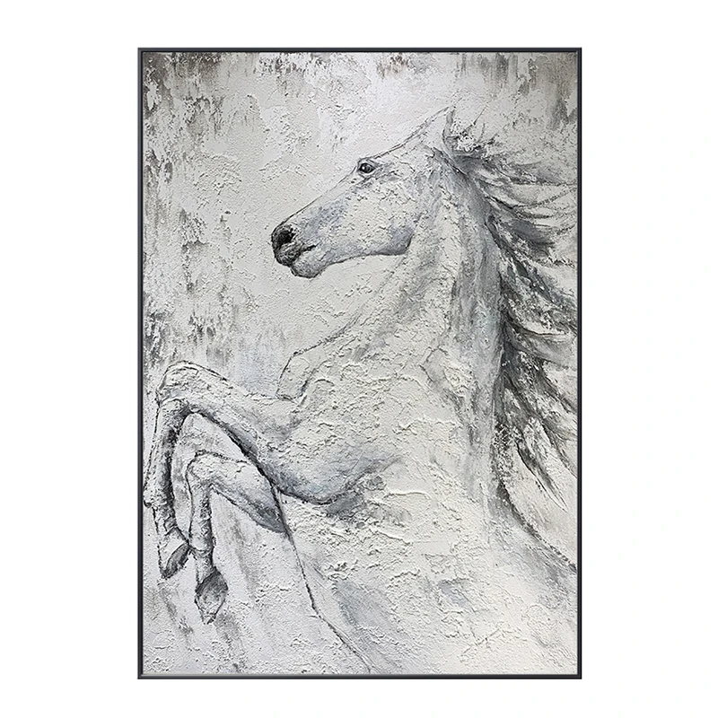 

Hand-painted steed oil painting texture High-end animal mural oil painting on canvas falls to the ground room decor posters