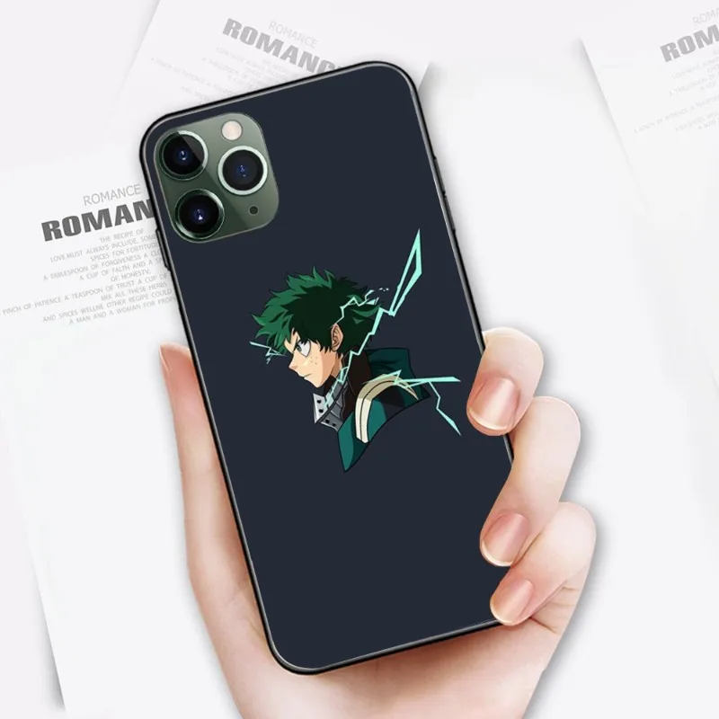 Фото Чехол для телефона My Hero Академия Izuku Deku для IPhone 14 13 12 11 XS X 8 7 6 Plus Mini Pro Max SE 2022, мягкий черный чехол для телефона №5