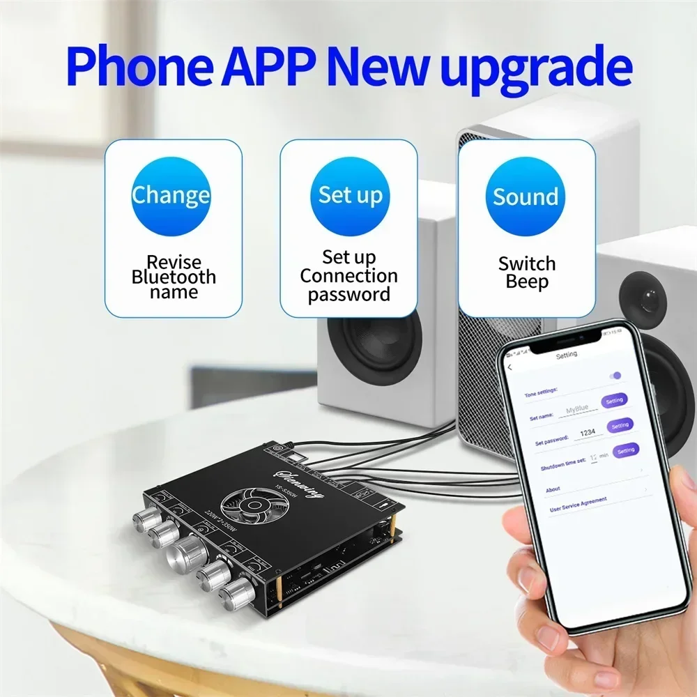 Плата усилителя Bluetooth TPA3255 220 Втx2 + 350 Вт