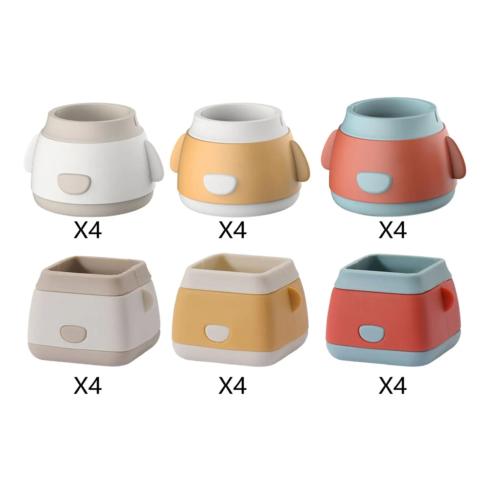 

4x Feet Cover Pads Floor Protector Chair Table Feet Covers for Carpeting Outdoors Table Chair