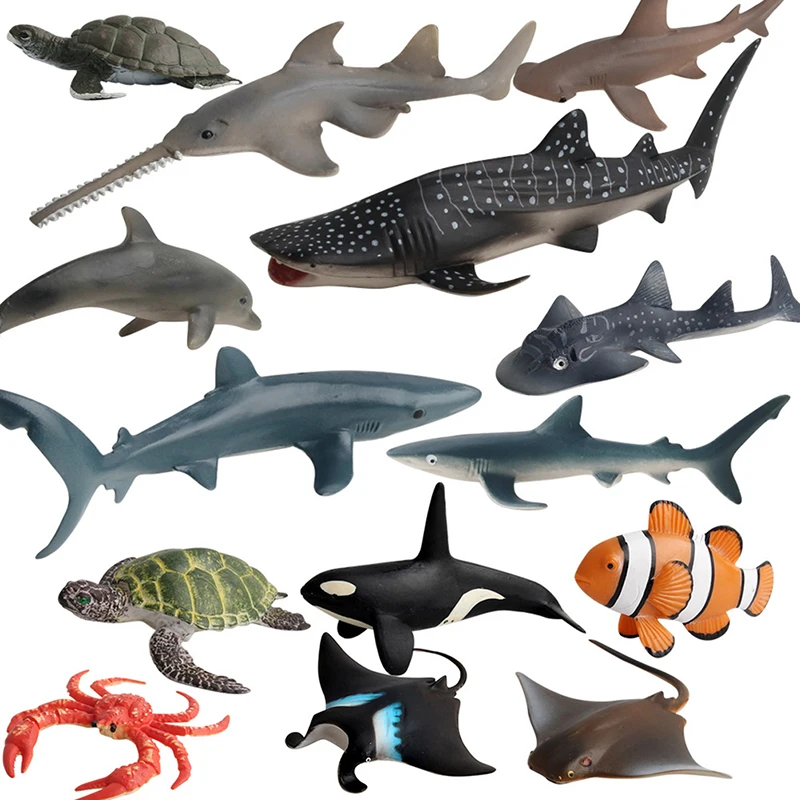 Купи 1PC Soft Rubber Sea Life Simulation Action Figure Animal Model Toys for Children Kids Whale Figures Collection Educational за 41 рублей в магазине AliExpress