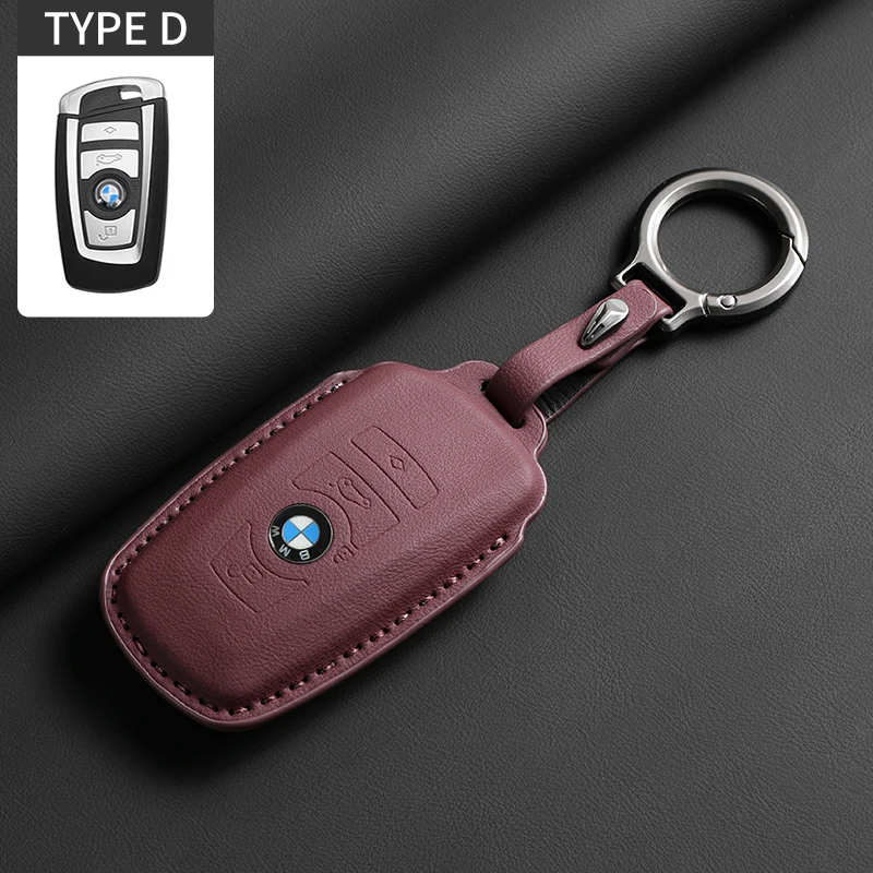 Фото Мягкий кожаный чехол для автомобильных ключей для BMW 1, 3, 5, 7 серий, моделей 320i, 530i, 550i, F20, F15, F16, F48, G20, G30, G01, G02, G05, G11, X1, X3, X4, X5, X6 №1