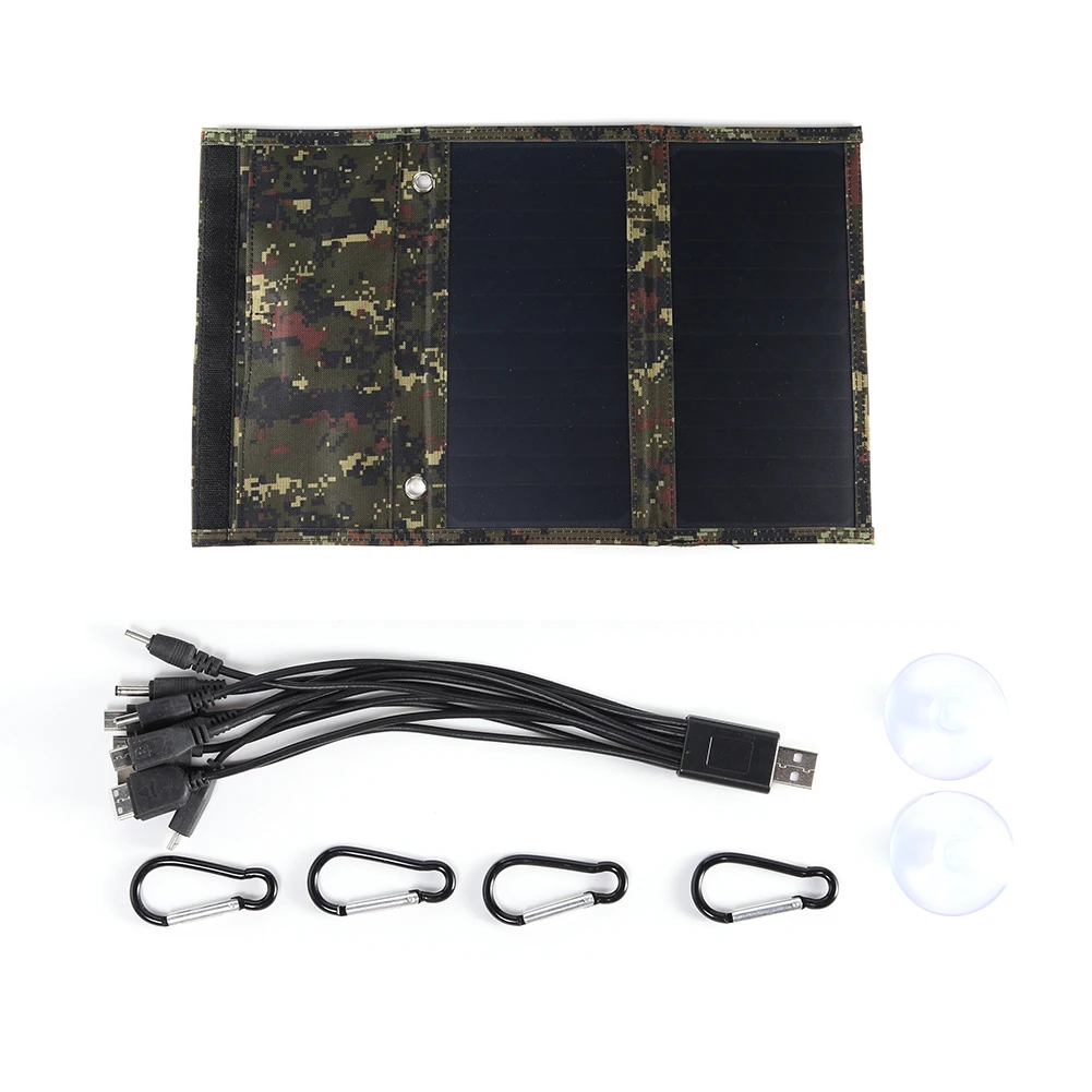 

Складная солнечная панель с двумя USB-портами, портативная Гибкая небольшая Водонепроницаемая складная солнечная панель 5 В, s-ячейки для быс...