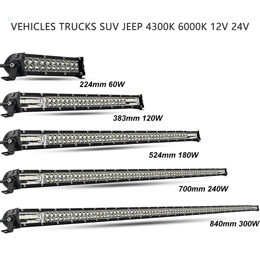 Светодиодная лампа 6D 7/13/19 дюйма для внедорожников, квадроциклов, грузовиков, внедорожников, джипов, 4300 К, 6000 К, 12 В, 24 В