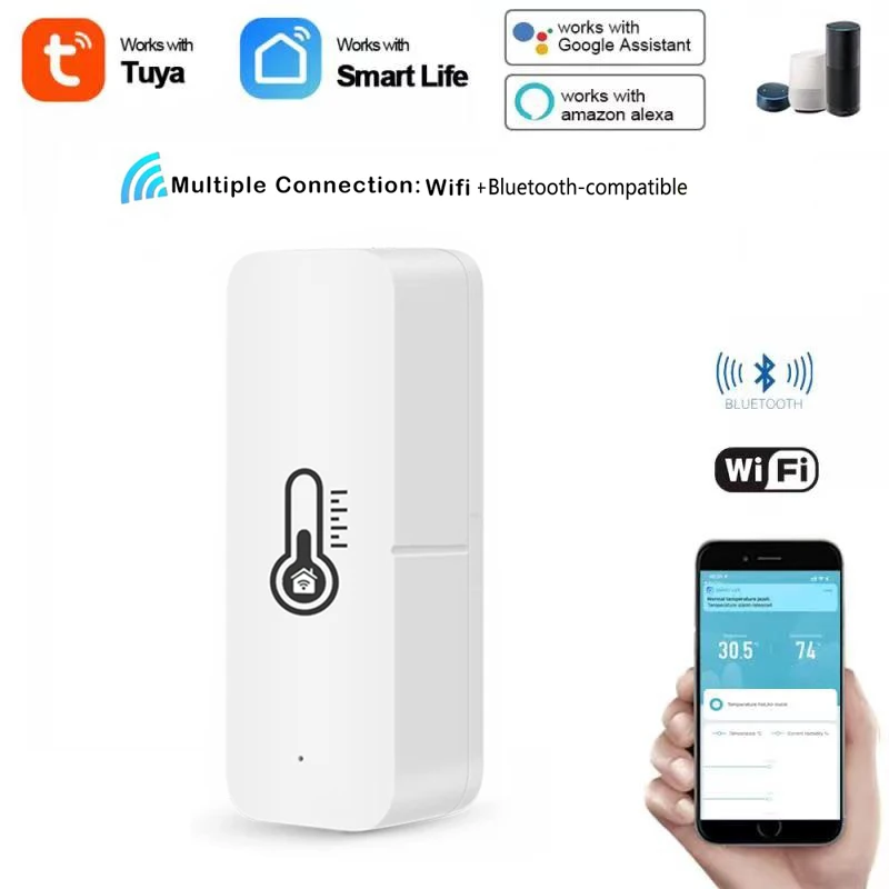 Датчик температуры и влажности Tuya Wi-Fi для умного дома термометр Var SmartLife с