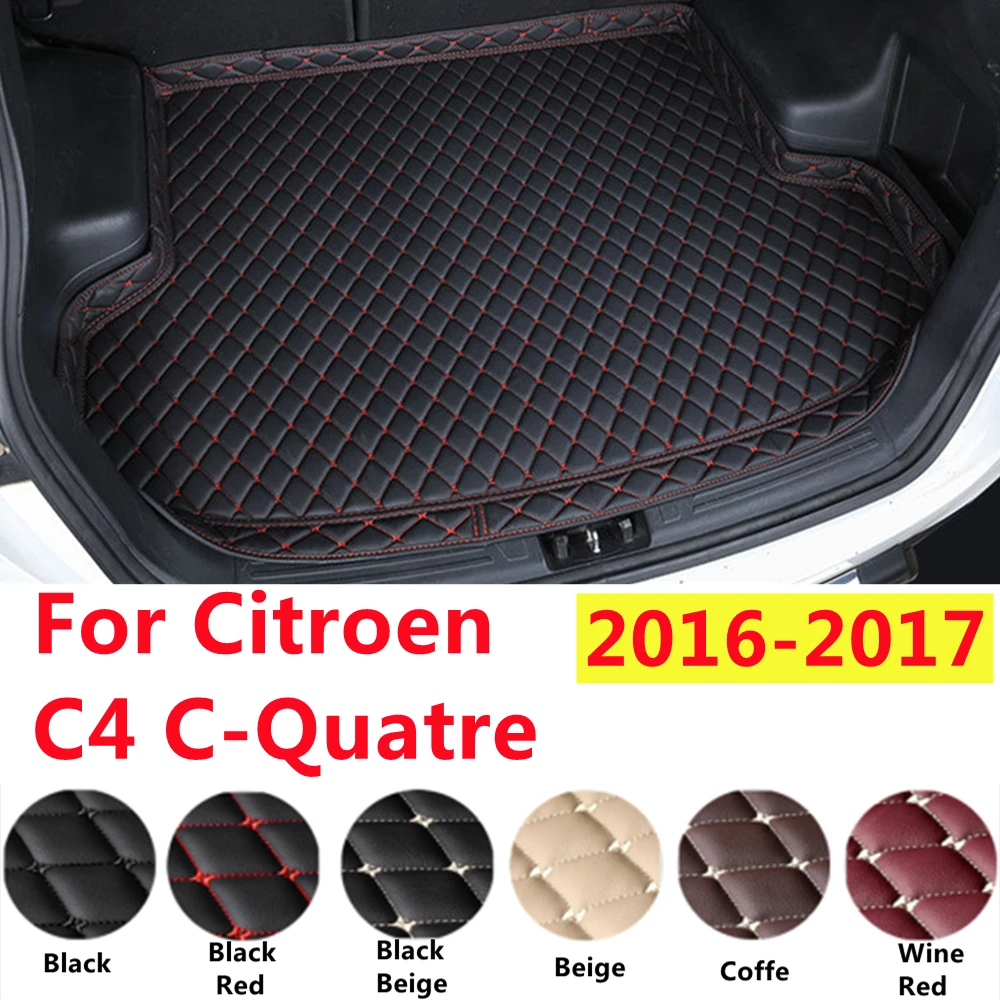 

SJ Professional XPE Leather High Side Car Trunk Mat Tail Liner Rear Cargo Pad WaterProof Fit For Citroen C4 C-Quatre 2016-2017