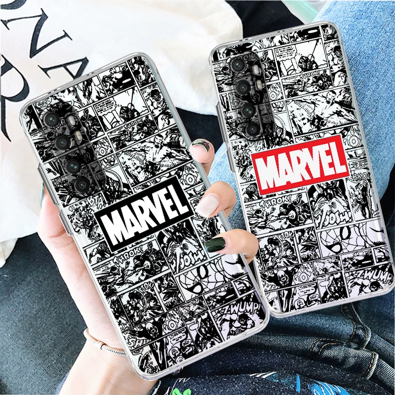 

Avengers Marvel Logo Comics Phone Case For Xiaomi Mi 12S 12X 12 11 11T 11i 10T 10 Pro Lite Ultra 5G 9T 9SE 8 Transparent Cover