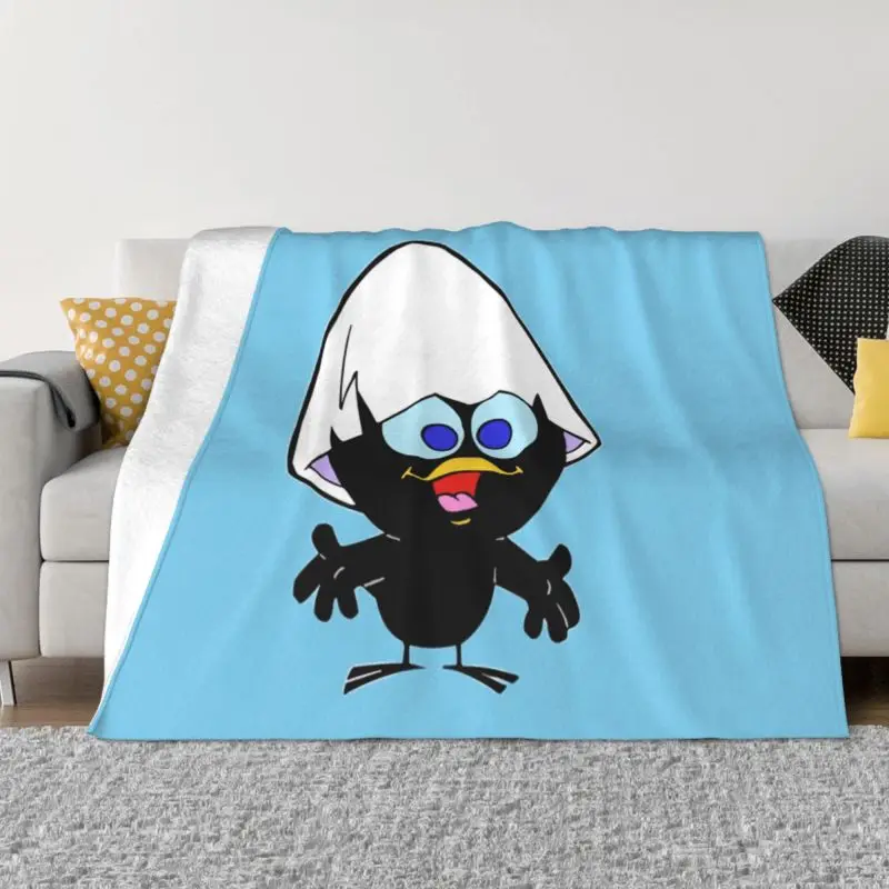 

Hello Calimero Comic Blanket Warm Fleece Soft Flannel Cartoon Chiken Pattern Throw Blankets for Bedroom Sofa Office Spring