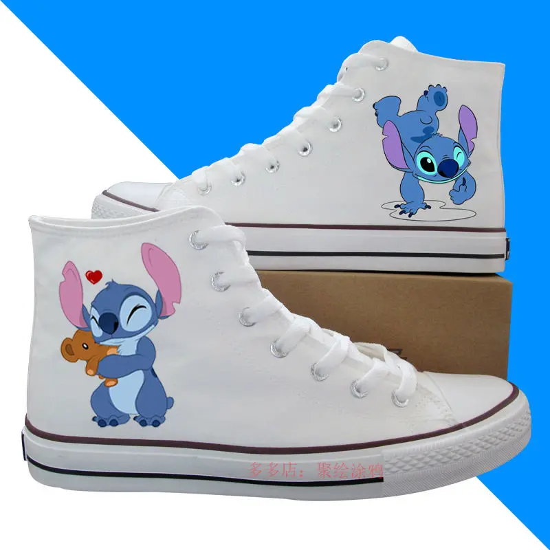 Disney Canvas Shoes Women's Stiffy High-top Black All-match Student Couple Low-top White Slip-on Explosions For Summer men shoes