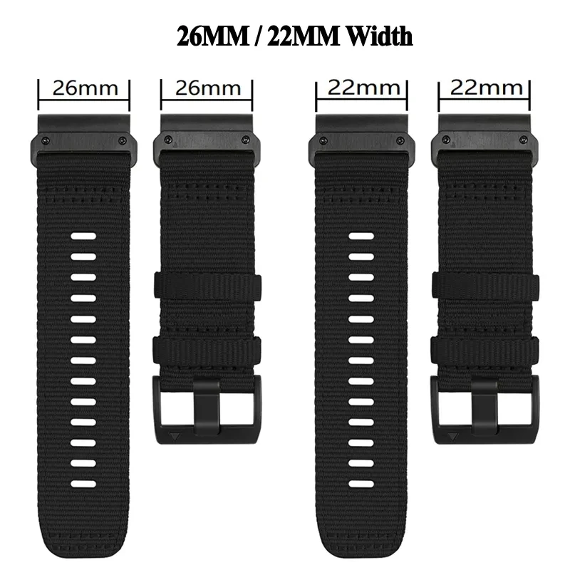 Нейлоновый ремешок Quickfit для Garmin Fenix 8 51 мм/47 мм E 7 7X Pro 6X 6 5 5X Plus Epix Gen2 22/26