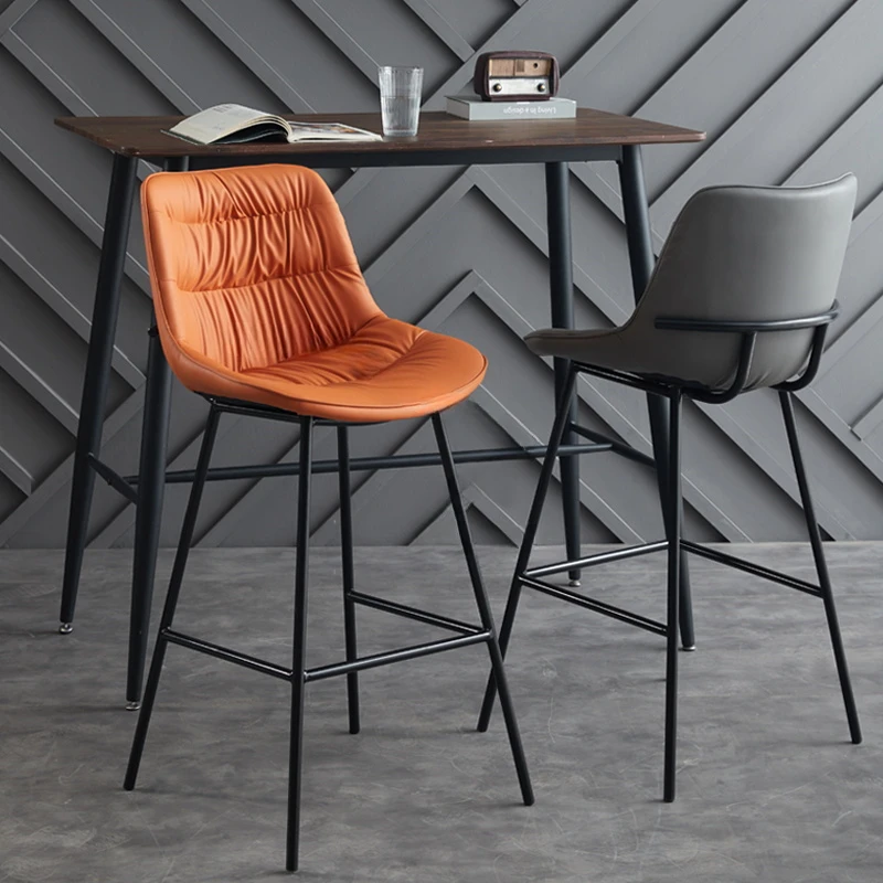 

Кожаные барные стулья в скандинавском стиле для дома, мебель для бара, Роскошный дизайнерский стул для стола, высокий барный стул