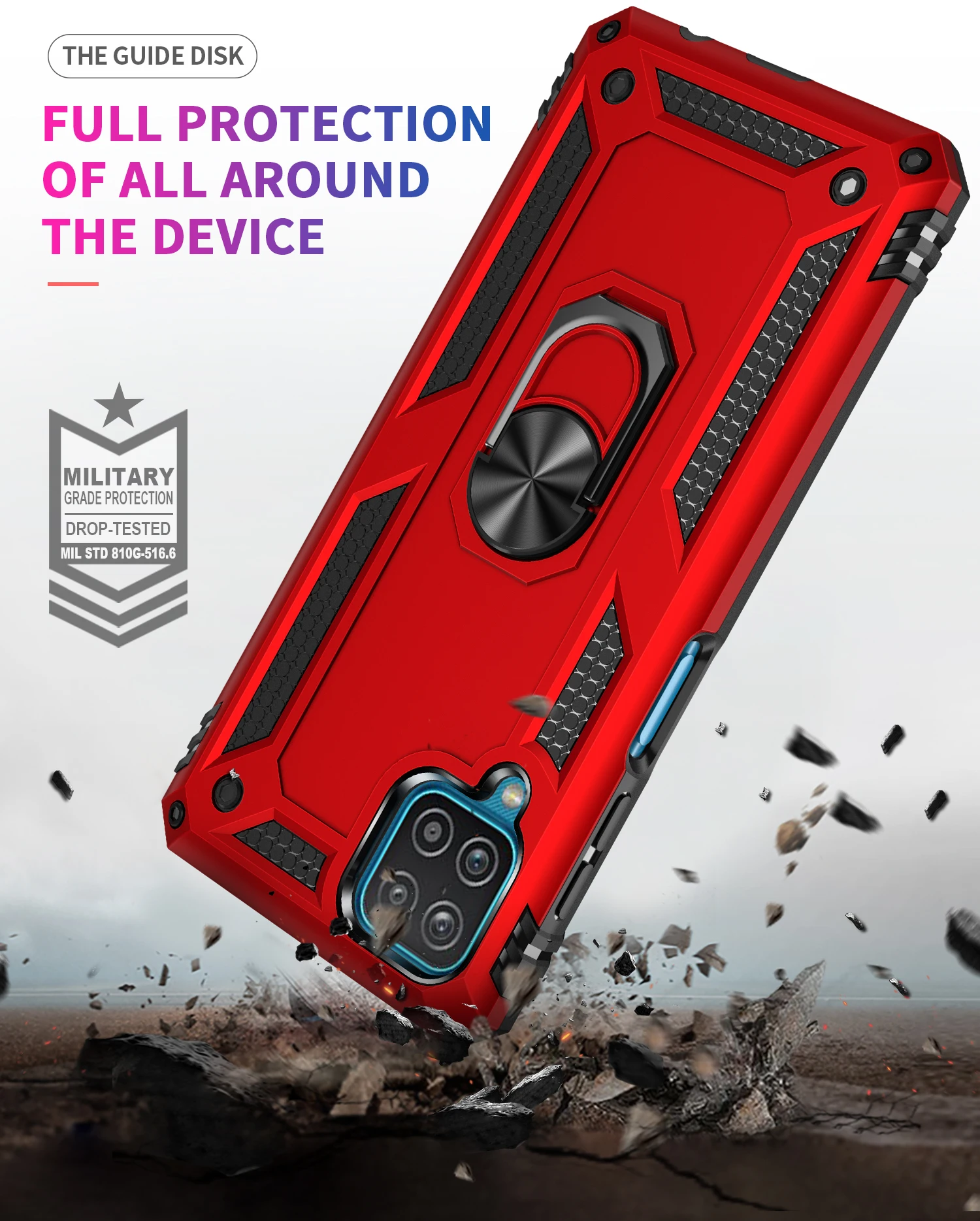 

For Samsung Galaxy A22 A82 5G Case Shockproof Armor Stand Holder Magnetic Car Ring Phone Case for Samsung A12 A32 A42 A52 A72