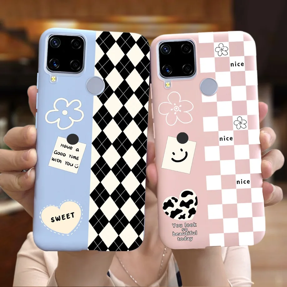 Чехол для Realme C2/C3/C12/C15/C17/C20/C20a, чехол с рифленым рисунком, простой мягкий силиконовый чехол для Realme C20/C 17/15