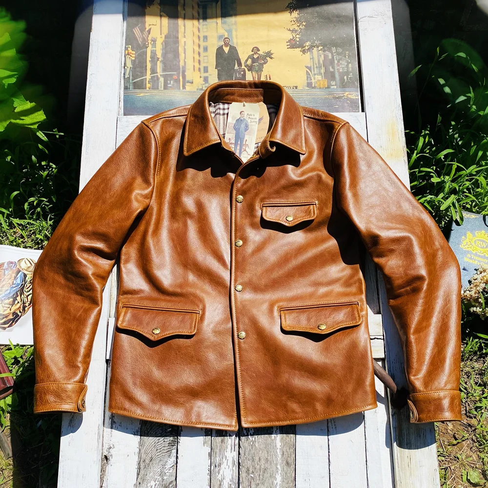 

Shipping,Asian Fast Size Super Top Quality Heavy Genuine Italian Cow Leather Slim Classic Cowhide Stylish Switchyard Jacket