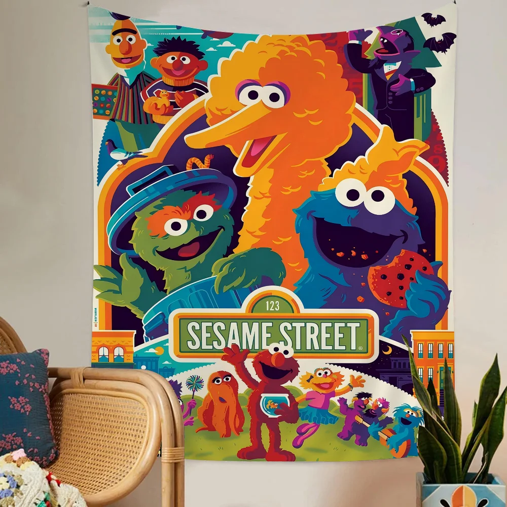 S-Sesame S-Street Movie Висячий богемный гобелен Висячие Таро Хиппи Настенные коврики