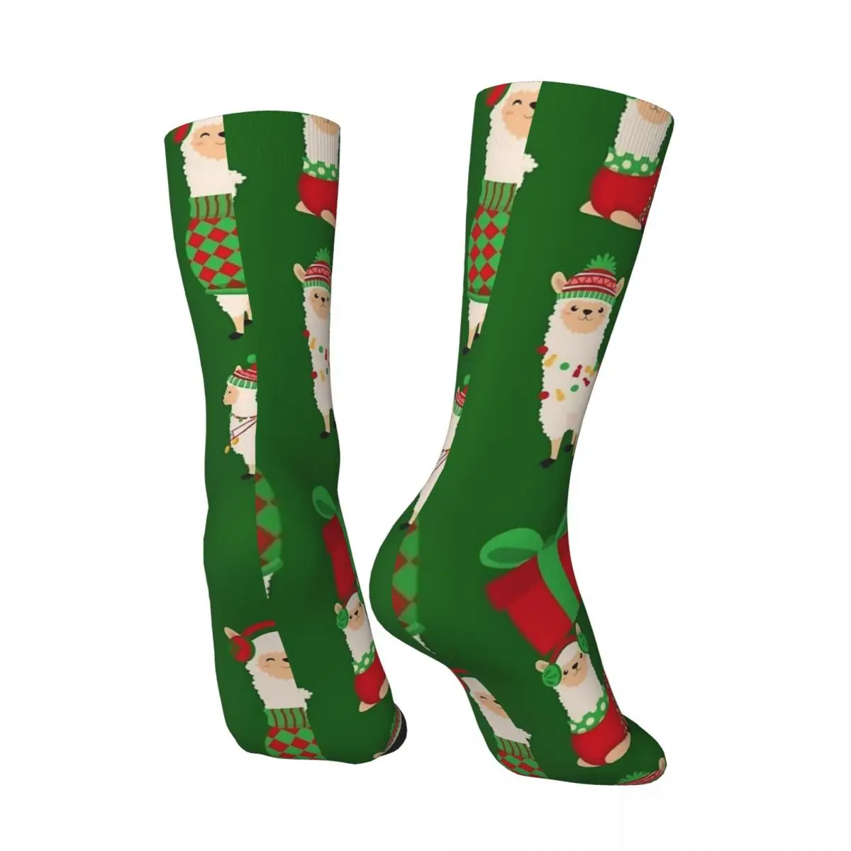 Рождественские носки с ламой повседневные чулки забавными животными мужские