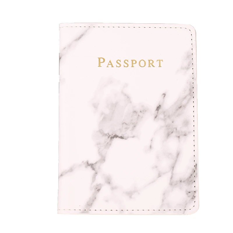 

Fashion Women Men Passport Cover Pu Leather Marble Style Travel ID Credit Card Passport Holder Packet Wallet Purse Bags Pouch