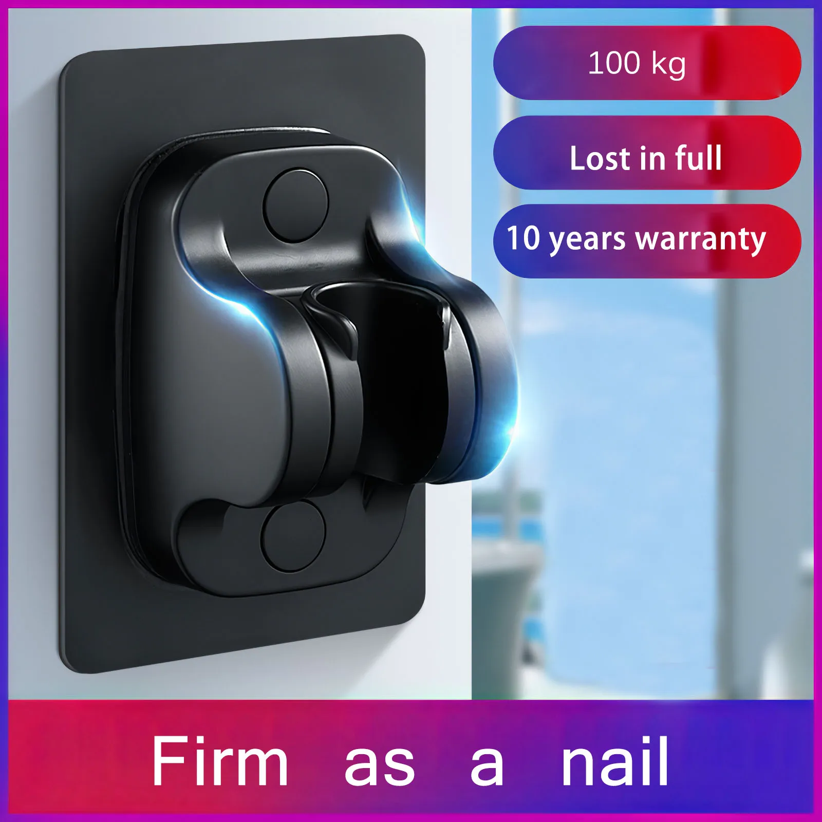 

Punch-free Shower Head Stand Wall Mounted Shower Head Holder Angle Universal Shower Head Bracket for Home Bathroom Hotel