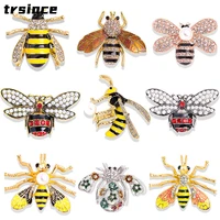 trsince insect encrusted bee brooch for women men full rhinestone insect series clothing accessories corsage pearl brooches