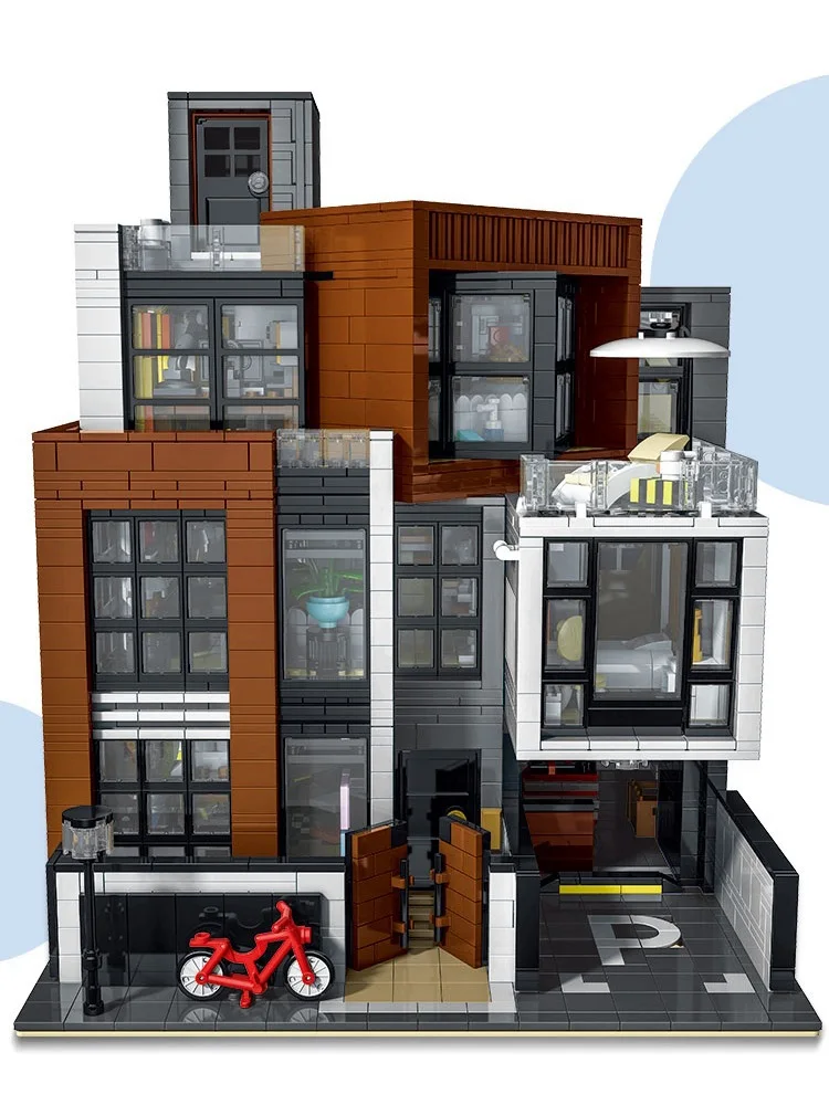 

2022 NEW Expert Ideas 3623PCS CUBE BROWN Modern Villa Building Blocks Architecture Bricks Set Kids Children Models Toys Gifts
