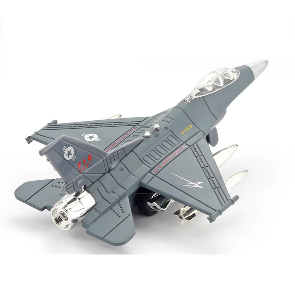 

1/87 F16 Hornet Alloy Diecast Fighter Model Toy With Rubber Tire Sound Light Airplane Original Color Box Toys Gift For Children