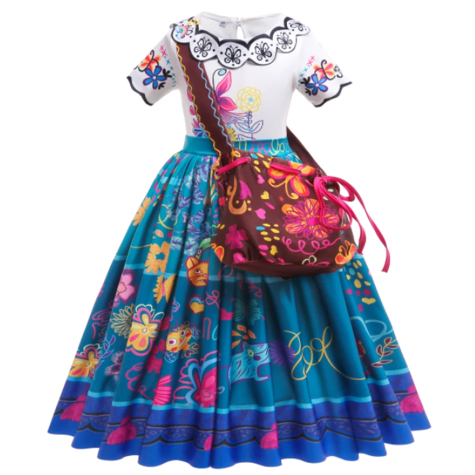 Encanto Mirabel Isabela Dolores Girl Princess Dress Frozen Anna Elsa Cosplay Costume Aurora Cinderella Birthday Party Vestidos
