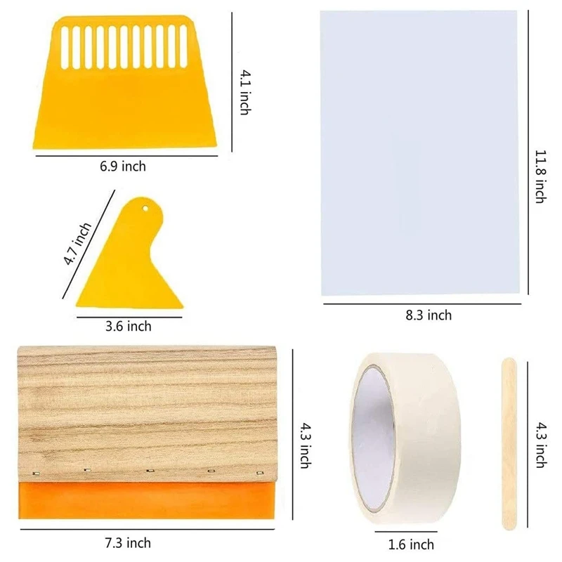

Screen Printing Starter Kit 22 Pcs, Wood Silk Screen Printing Frame With 110 Mesh Screen Printing Squeegees Gloves