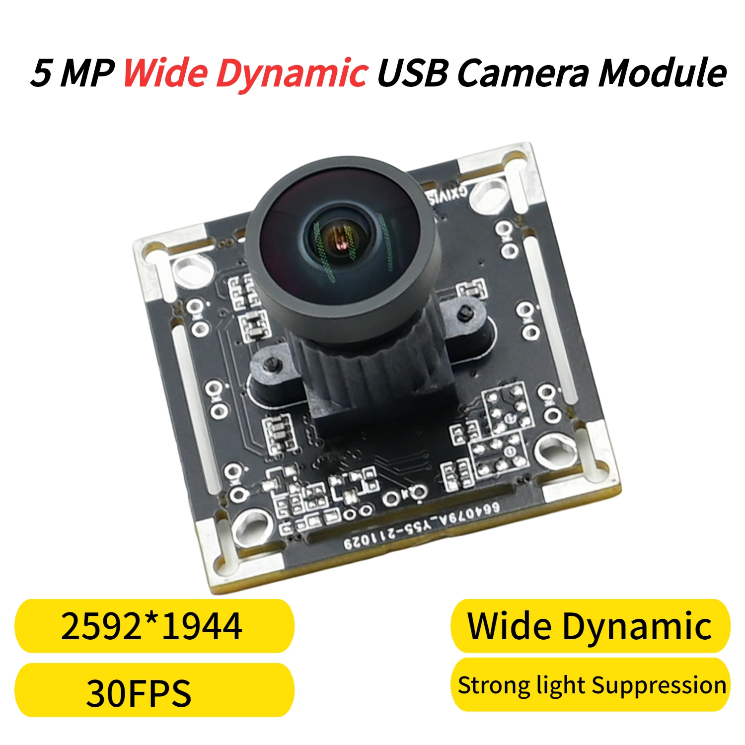 5MP Camera Module HD WDR Wide Dynamic PS5520 MJPEG YUY2 Raspberry Pi  USB Wbecam 30fps 2592x1944 UVC Plug Play Drive Free
