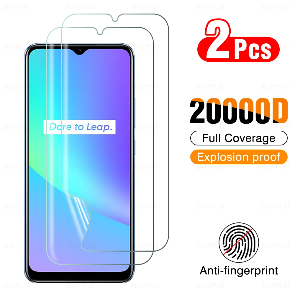 

2Pcs Hydrogel Film Screen Protector For OPPO Realme C25 C25S C21 C21Y C20A C15 HD Protective Film On For Not Glass 6.5" RMX3193