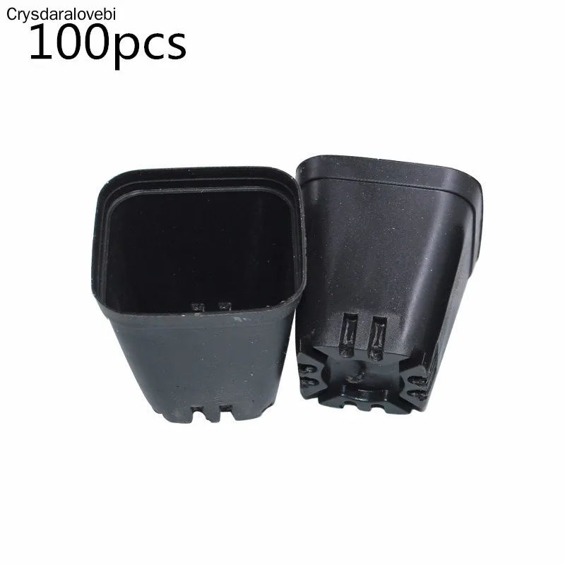 

100pcs small Plastic Flowers Plants pot Nursery Pot Plant Seedling Pouch Holder Raising Bag Nutrition Block Pots Garden Supplies