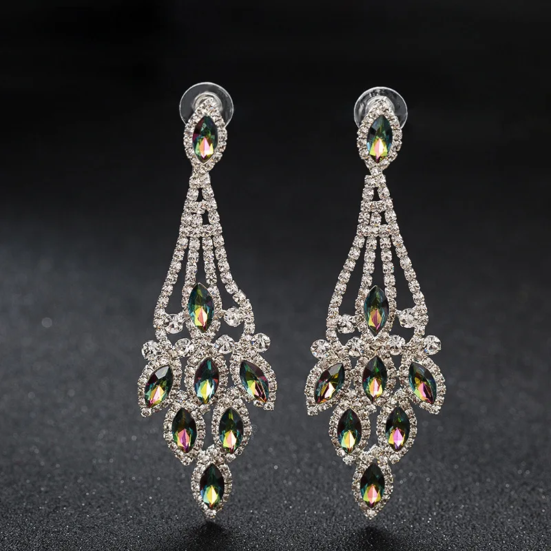 

Tassel Crystal Earrings Long Women Fashion European and American Sexy Earrings High Quality Jewelry Headwear for Banquets