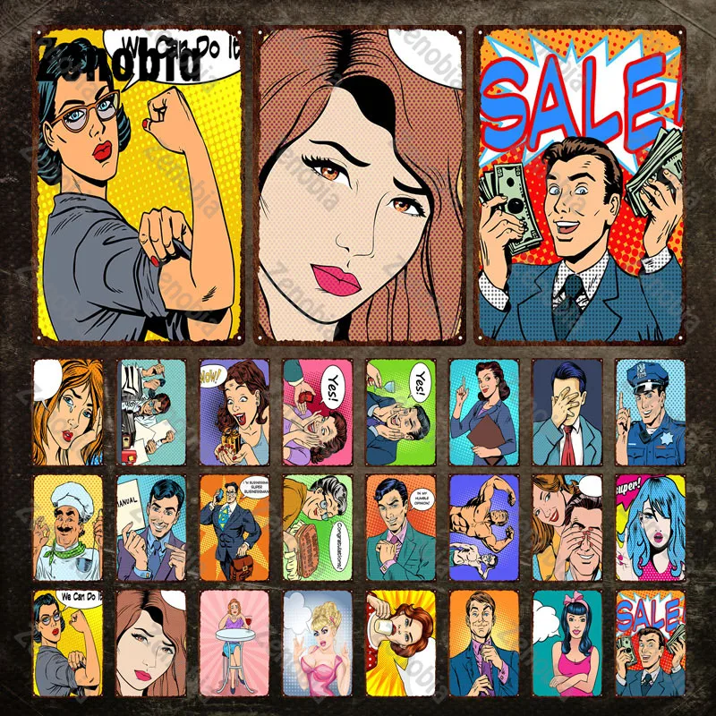 

Pop Style Metal Signs Sale Metal Poster We Can Do It Tin Signs Funny Metal Vintage Plaque Tin Plate for Office Home Wall Decor