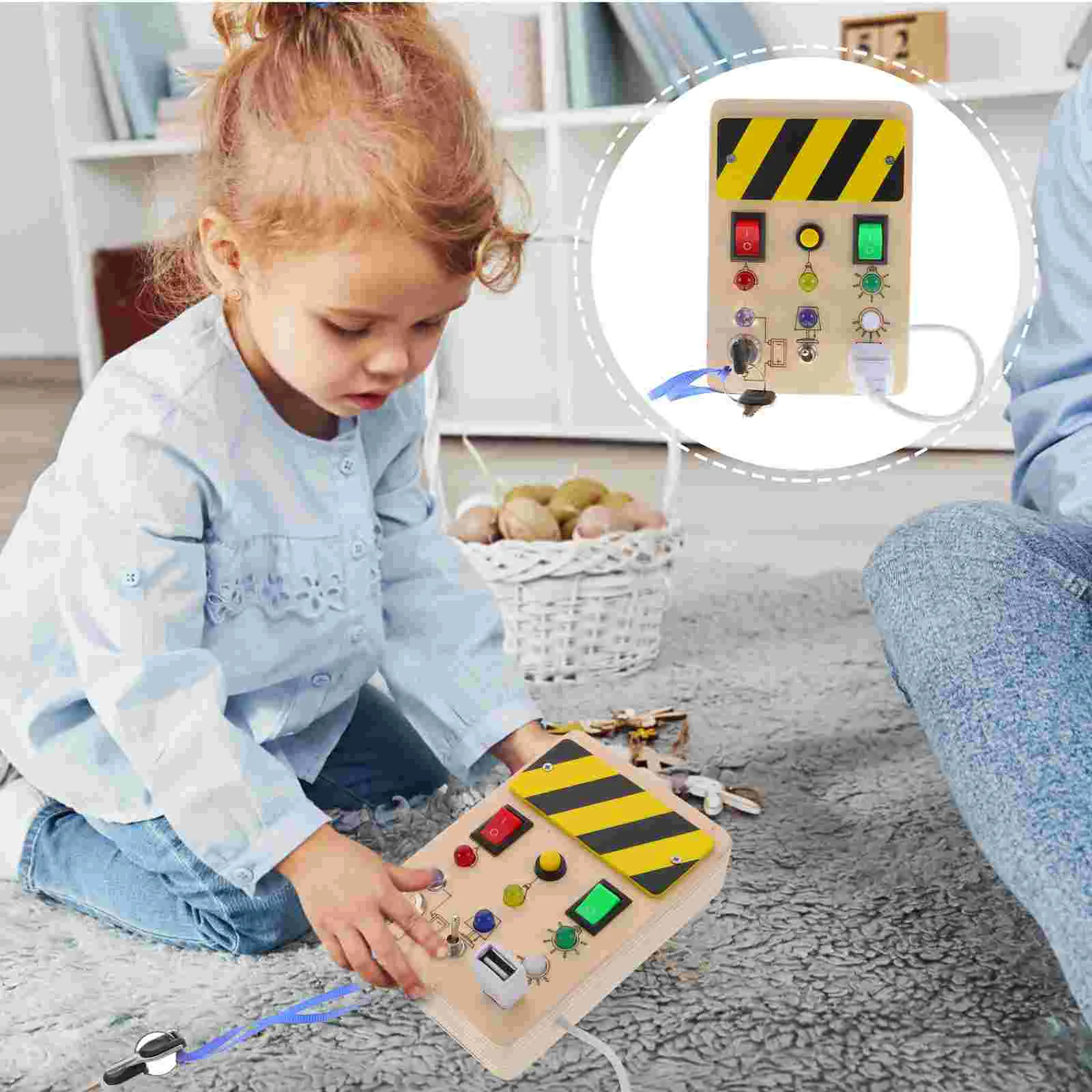 

Educational Toys Traffic Light Busy Board Travel Cognitive Sensory Toddlers 1-3 Early Plaything Wood