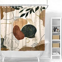 mid century abstract shower curtain boho modern minimalistic bathroom accessories washable durable waterproof shower curtains