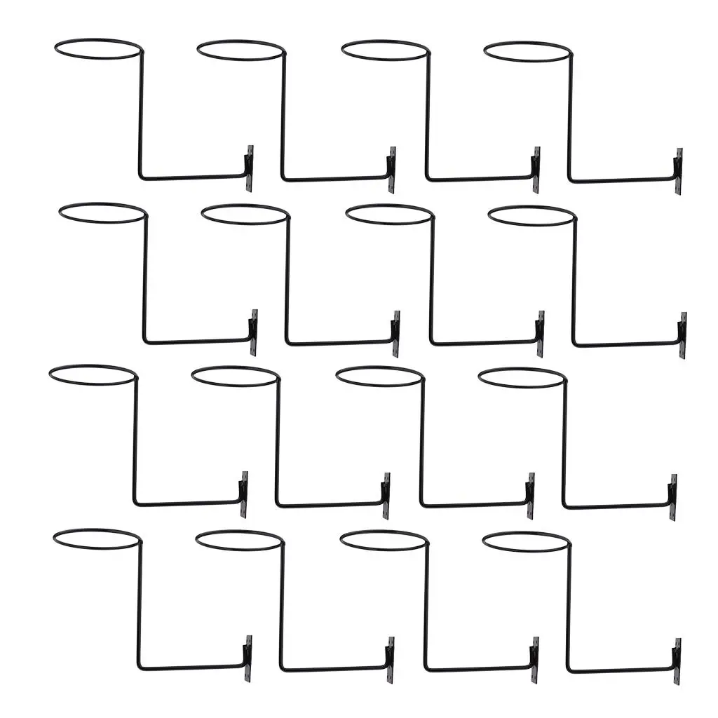 

16Pieces Holder Hanger Mounted Hook for Coats Hats Caps Black