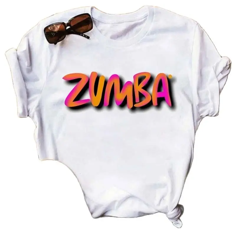 

Женская футболка с принтом Love Zumba, Повседневная модная футболка из модала с коротким рукавом и круглым вырезом для девочек, Y2k
