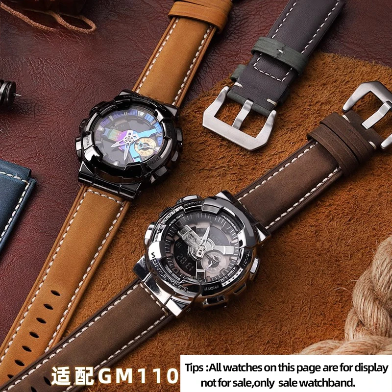 Ремешок из натуральной кожи для часов Casio GM110 GA110 браслет воловьей синий черный
