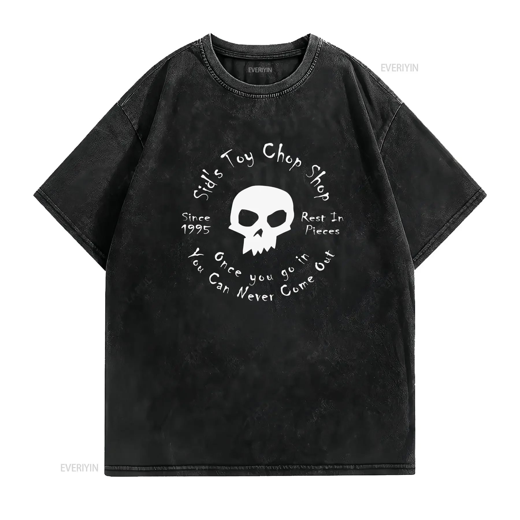 Фото Sid's Toy Chop Shop Bella Холщовая футболка из джерси винтажная стираная мужская дышащая уличная одежда повседневная унисекс стильная слегка №2