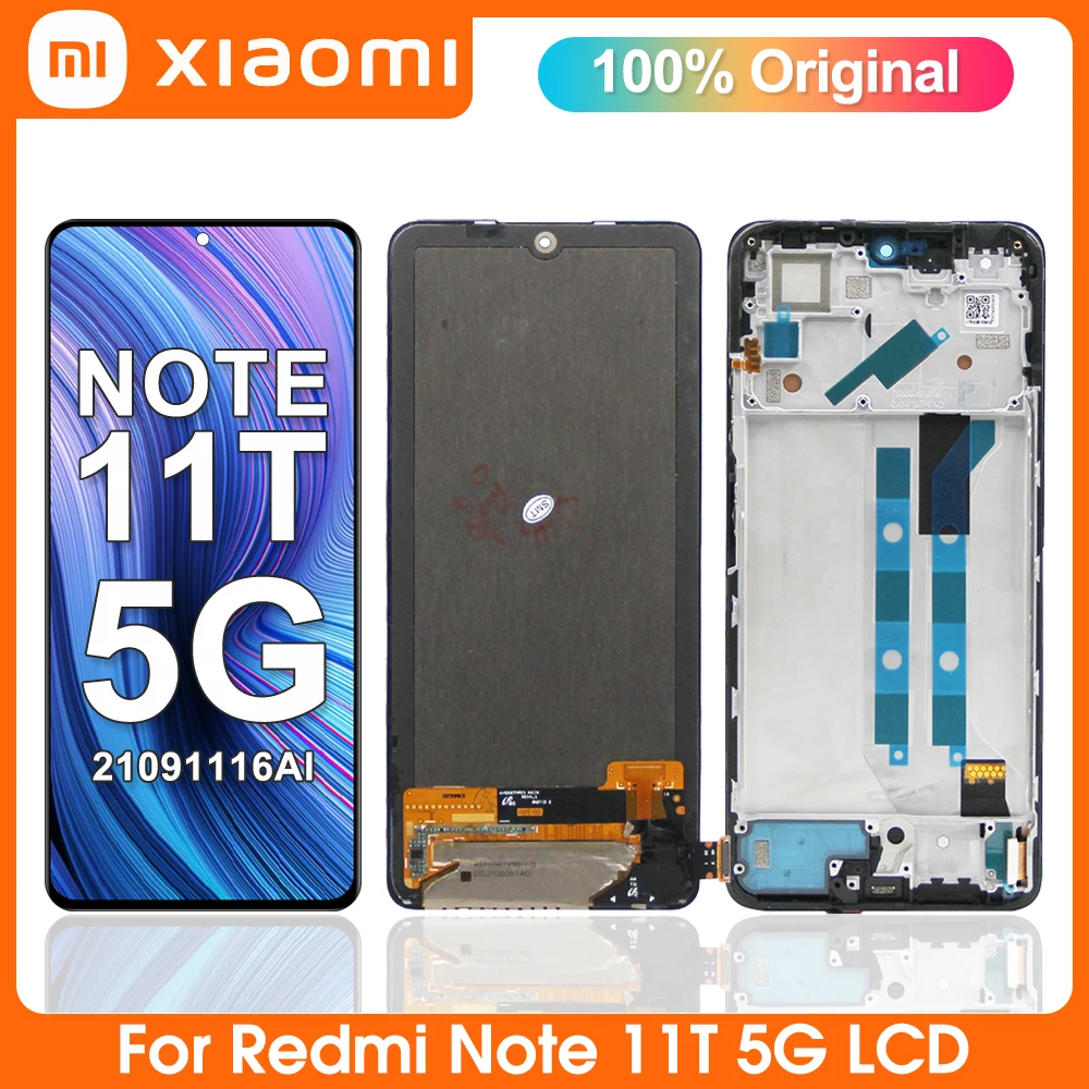 

6.6" For Xiaomi redmi note 11T LCD Display Touch Screen Sensor Digitizer Assembly Replacement For Redmi note 11T 21091116AI LCD