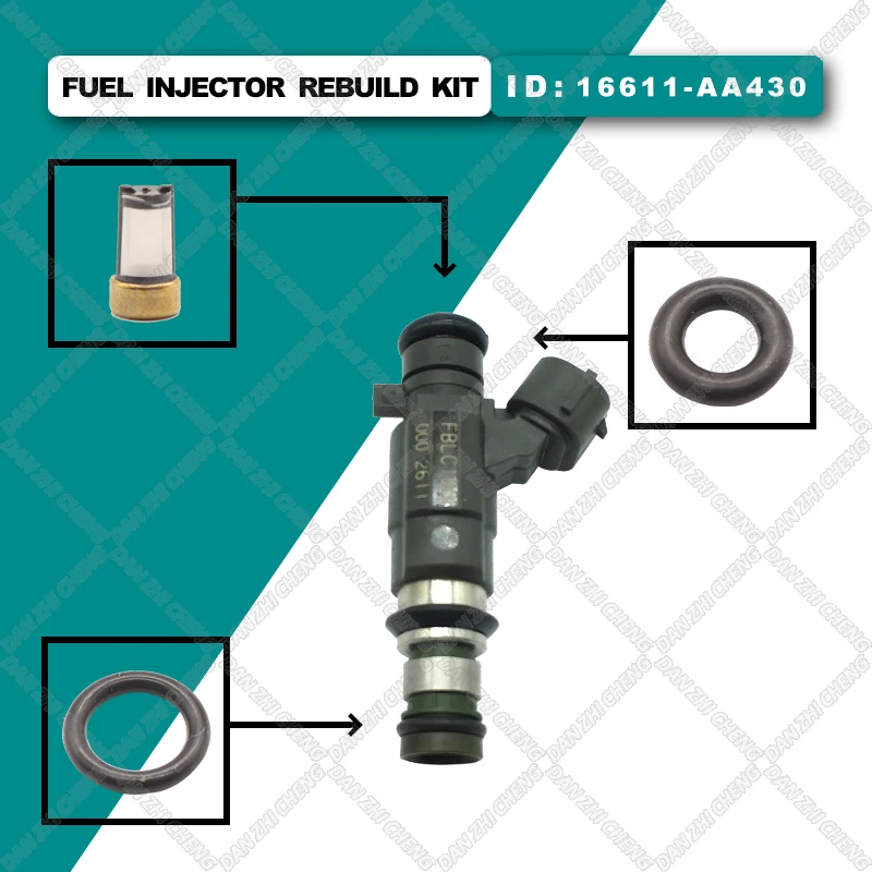 

Fuel Injector Service Repair Kit Filters Orings Seals Grommets for FBLC-100 16611-AA430 For 2003-2006 Subaru Baja Legacy 2.5L