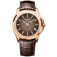 agelocer mechanical mens watches luminous transparent caseback date 50m waterproof power reserve clock men wrist watch