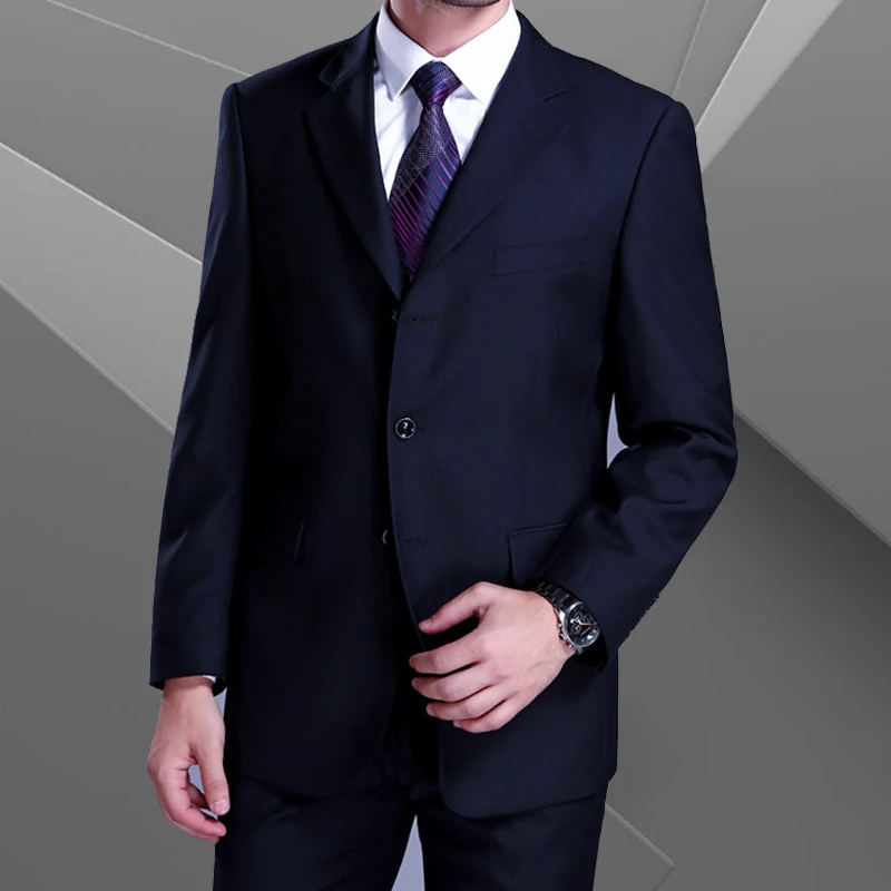 Suit Men's Middle-Aged and Elderly Three Buckles Top Single Casual Business Plus size Dad Small